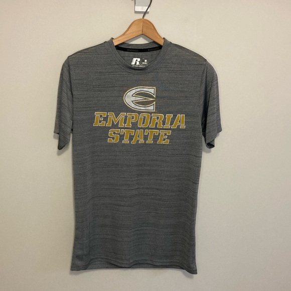 Emporia State University Russell Dri-Fit Tee, Size Medium t-shirt, gray gold - Picture 1 of 5